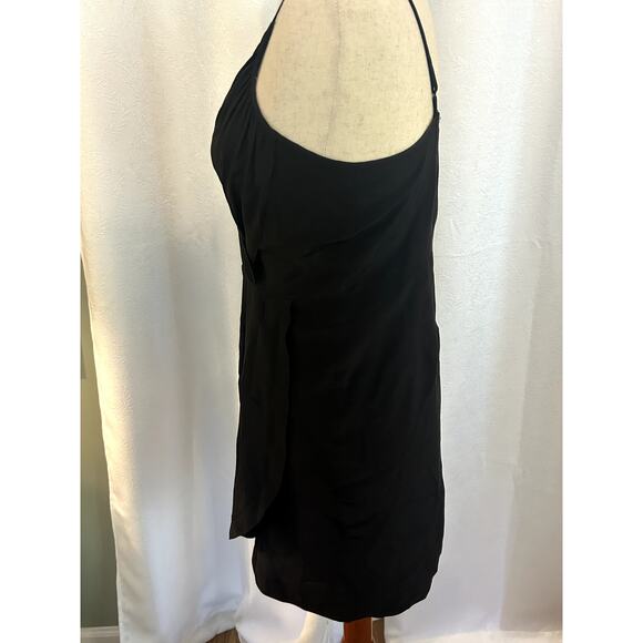 Revolve x Yumi Kim Black Silk Mini Dress Tulip Hem Women's Size Small - Picture 8 of 10